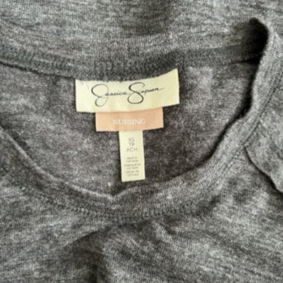 Jessica Simpson grey 3/4 sleeve long nursing tee size XS - Picture 5 of 5